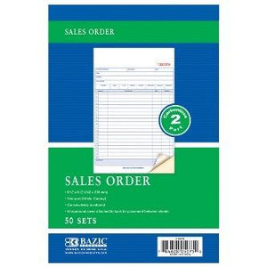 BAZIC 50 Sets 5 9/16 x 8 7/16 2-Part Carbonless Sales Order Book -CAJA 24