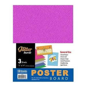 BAZIC 11" X 14" Glitter Poster Board (3/Pack) -CAJA 48