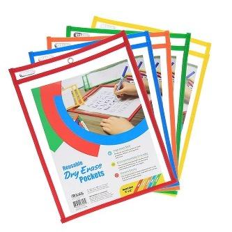 BAZIC Reusable Dry Erase Pockets -CAJA 50