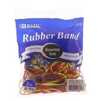 BAZIC 2 Oz./ 56.70 g Assorted Sizes and Colors Rubber Bands -CAJA 36