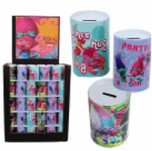 SAVING BANK,15x10cm TROLLS 3AS - CAJA 90