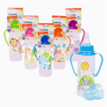 BABY BOTTLE,8oz 6ASSTwHANDLES - CAJA DE 48