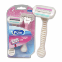 RAZOR,2pc 3 BLADE PINK SWIVEL - CAJA DE 24