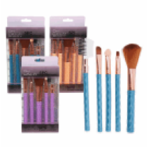COSMETIC BRUSH SET,5pc BLUwGLD - CAJA DE 48