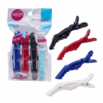 HAIR CLIPS,4pc 4.4"L PLST 4AST - CAJA DE 48