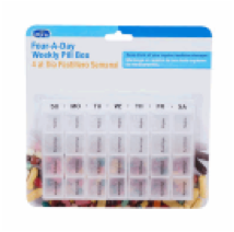 PILL BOX,28 DAYS CLEAR PLSTIC - CAJA DE 24