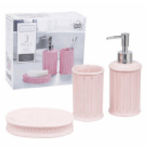 BATHROOM SET,3pcROSE QUARTZ DO - CAJA DE 6