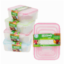 FOOD CONTAINER SET,5pcRECTwLID - CAJA DE 16