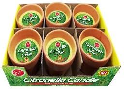 3oz CITRONELLA CANDLE TERRACOTTA PDQ - CAJA 24