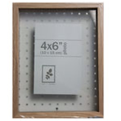 7" x 9" Shadow Box with Peg Board Natural Photo Frame for 4" x 6" Photo - CAJA DE 1