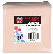 24ct 9.8"x9.8" LT PINK BEVERAGE NAPKN - CAJA 36
