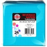 24ct 9.8"x9.8" TURQUOISE BEVER NAPKIN - CAJA 36
