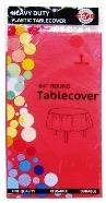 84" RED ROUND TABLE COVER  - CAJA 48