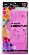 84" LIGHT PINK ROUND TABLE COVER  - CAJA  48