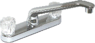 MEZCLADORA DE FREGADERO PLASTICA CROMADA TIPO PRICE PFISTER CON HANDLE ACRILICO  - CAJA DE 12 (SE ORDENA POR UNIDADES)