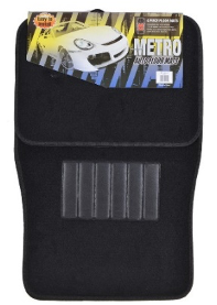 4 PCS FLOOR MATS BLACK EA.