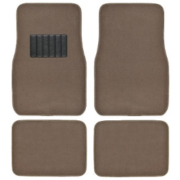 4 PCS FLOOR MATS DARK BEIGE